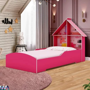 Cama Infantil Montessoriana Com Colchão Solteiro Pink Ploc Andy Shop Jm