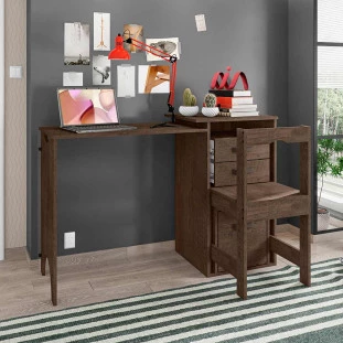 Mesa Dobrável Para Quarto Com Cadeira Chocolate Office Framar