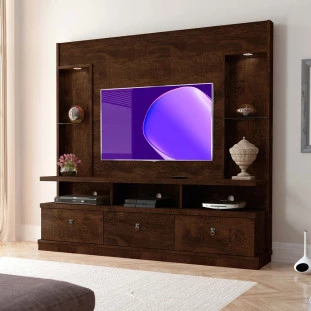Estante Home Retrô Com LED TV Até 55 Polegadas Noce Dinamarca Lukaliam