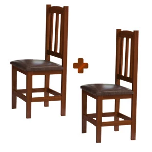 Kit 2 Cadeiras Estofadas Madeira Maciça Castanho Diana Shop JM