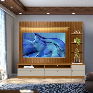 Home Ripado Modulado Para TV Até 75 Polegadas Nature Off White Shop Jm