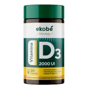Vitamina D3 da Ekobé: Fortalecendo seus ossos, imunidade e muito mais 30 Capsulas